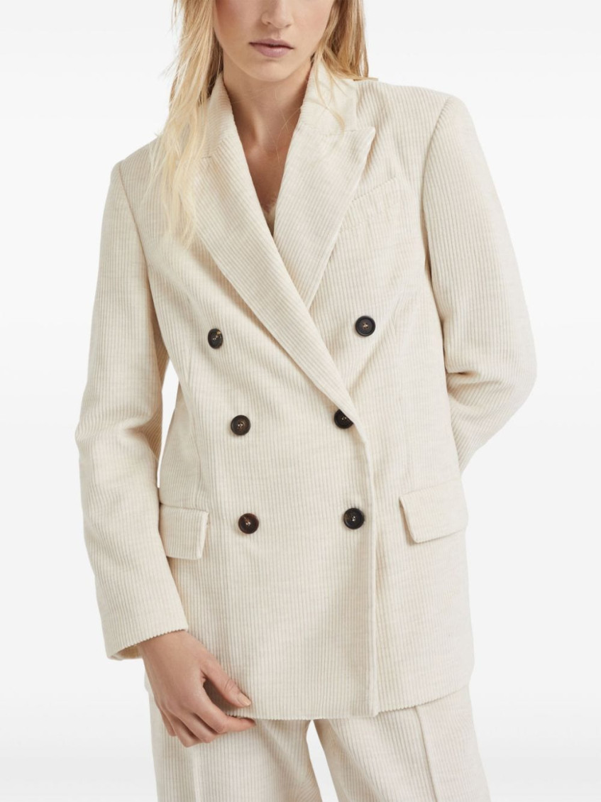 Viscose And Cotton Corduroy Jacket With Necklace