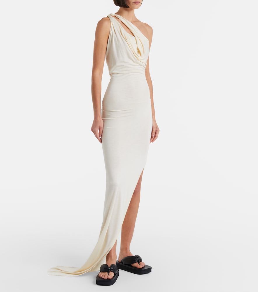 Aaliyah asymmetric draped gown