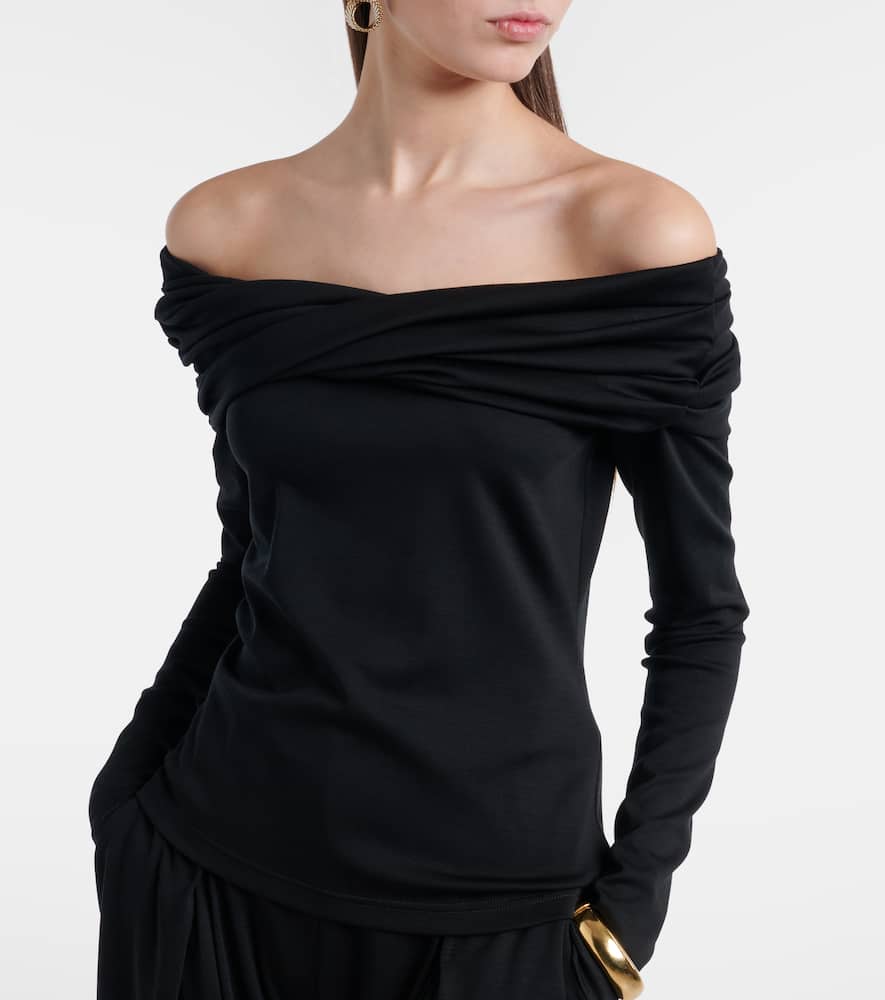 Orafo off-shoulder virgin wool top