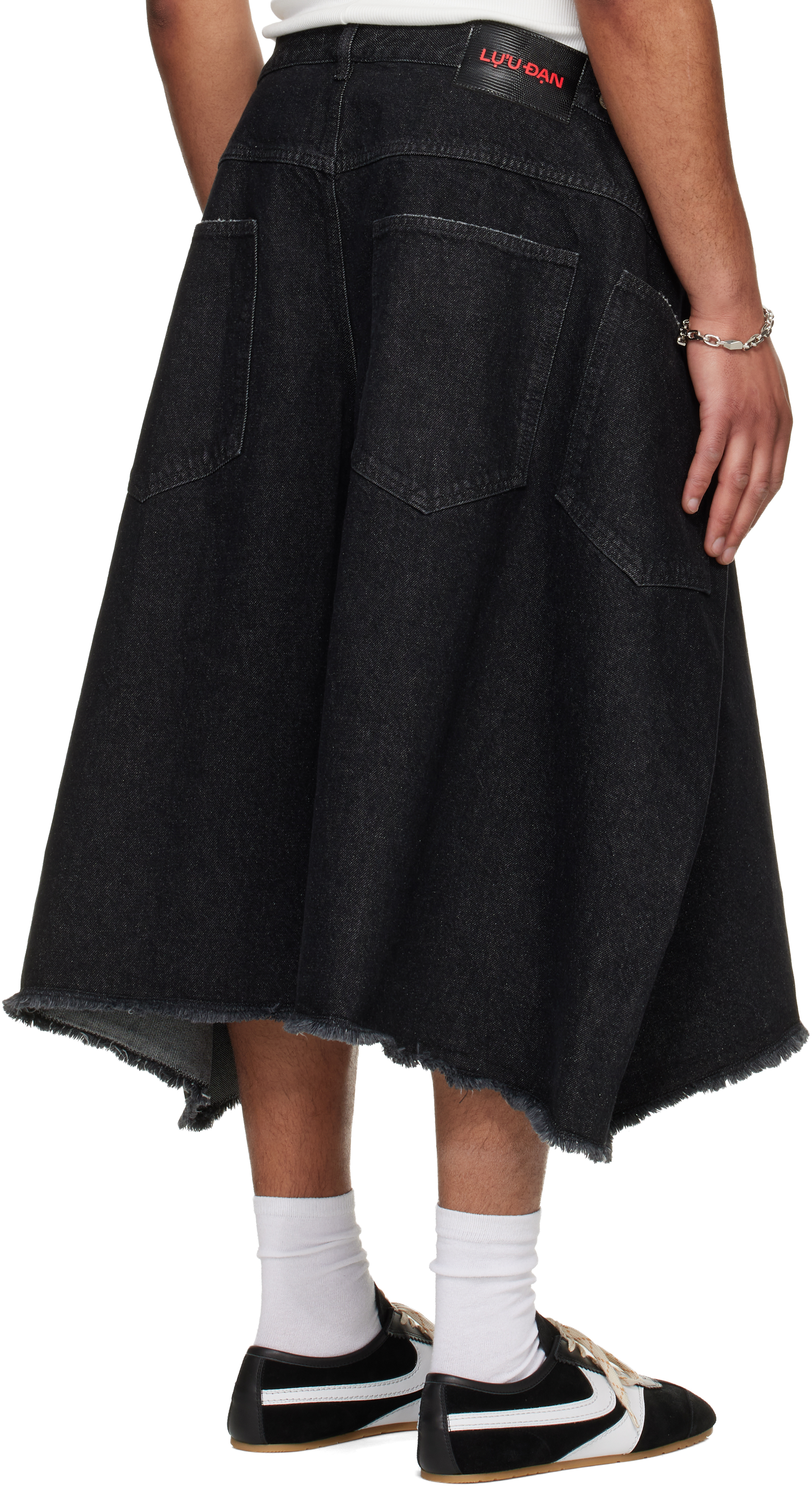 Black Denim Maxi Shorts