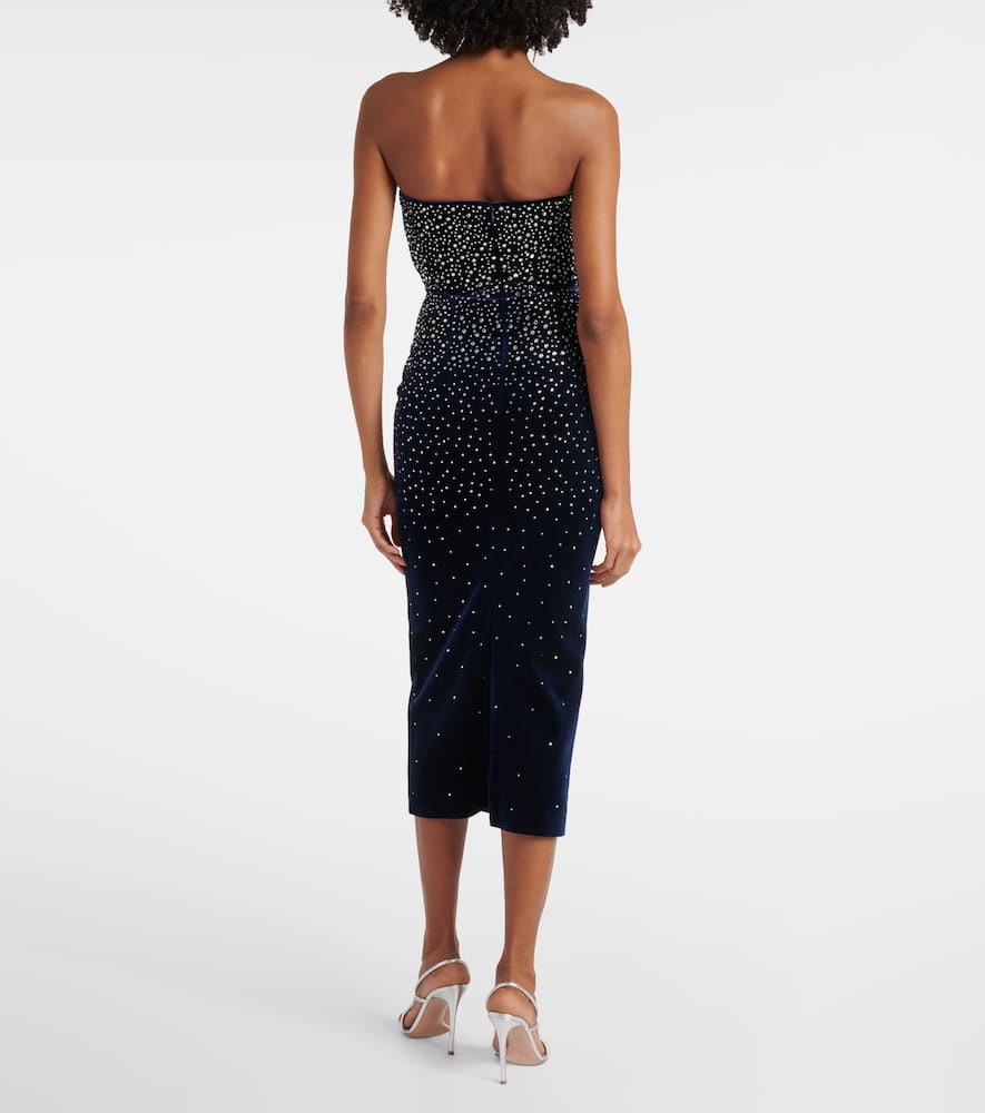 Alex Perry Embellished velvet midi dress