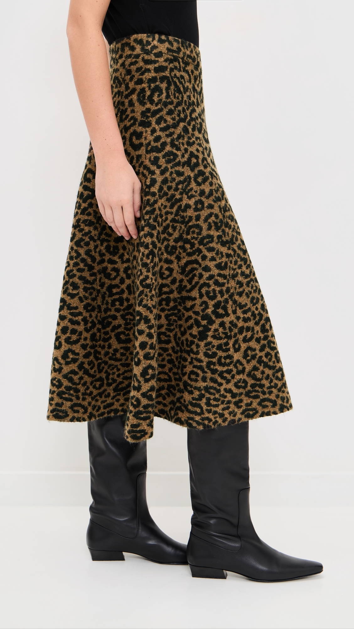 Cheetah A Line Skirt Camel Cheetah