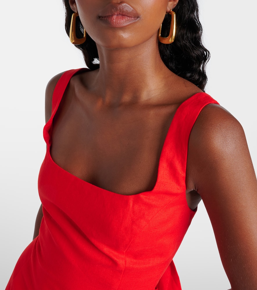 SIR Primrose ruched linen maxi dress