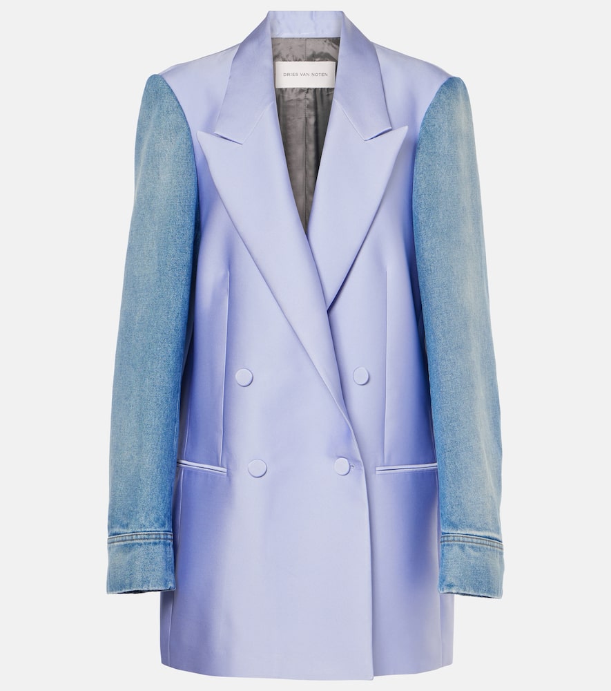 Denim-trimmed blazer