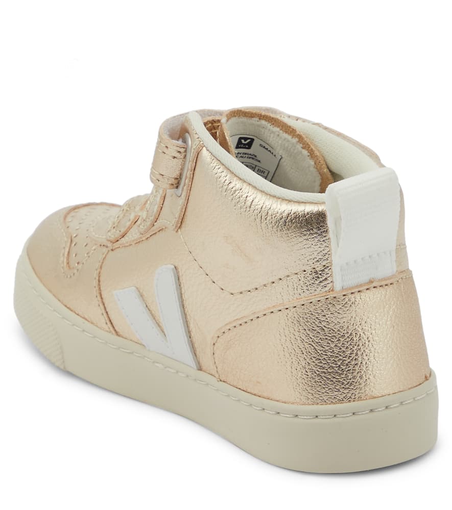 V-10 Mid metallic leather sneakers