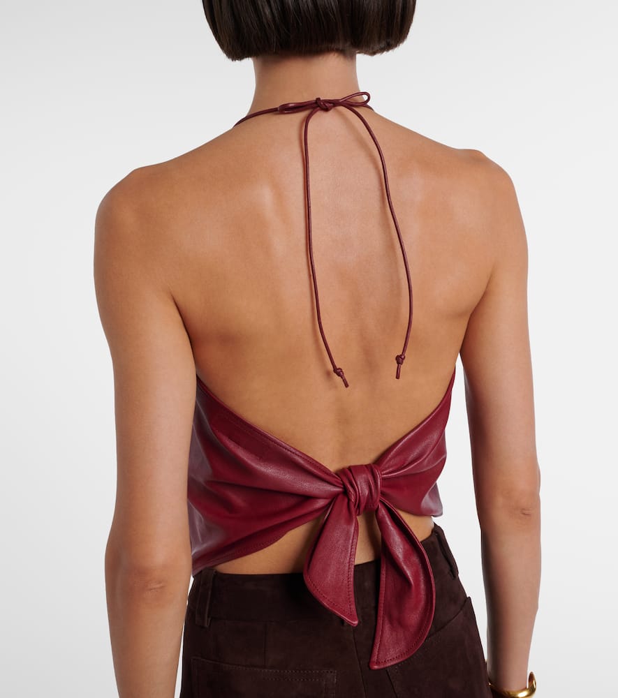 Rosie open-back leather top