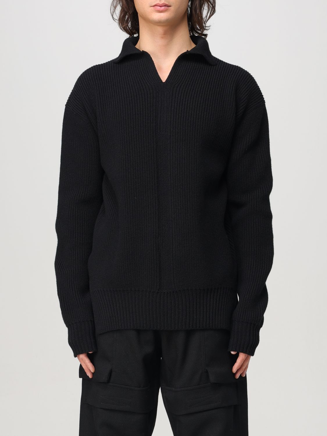 High-neck wool jumper - Black