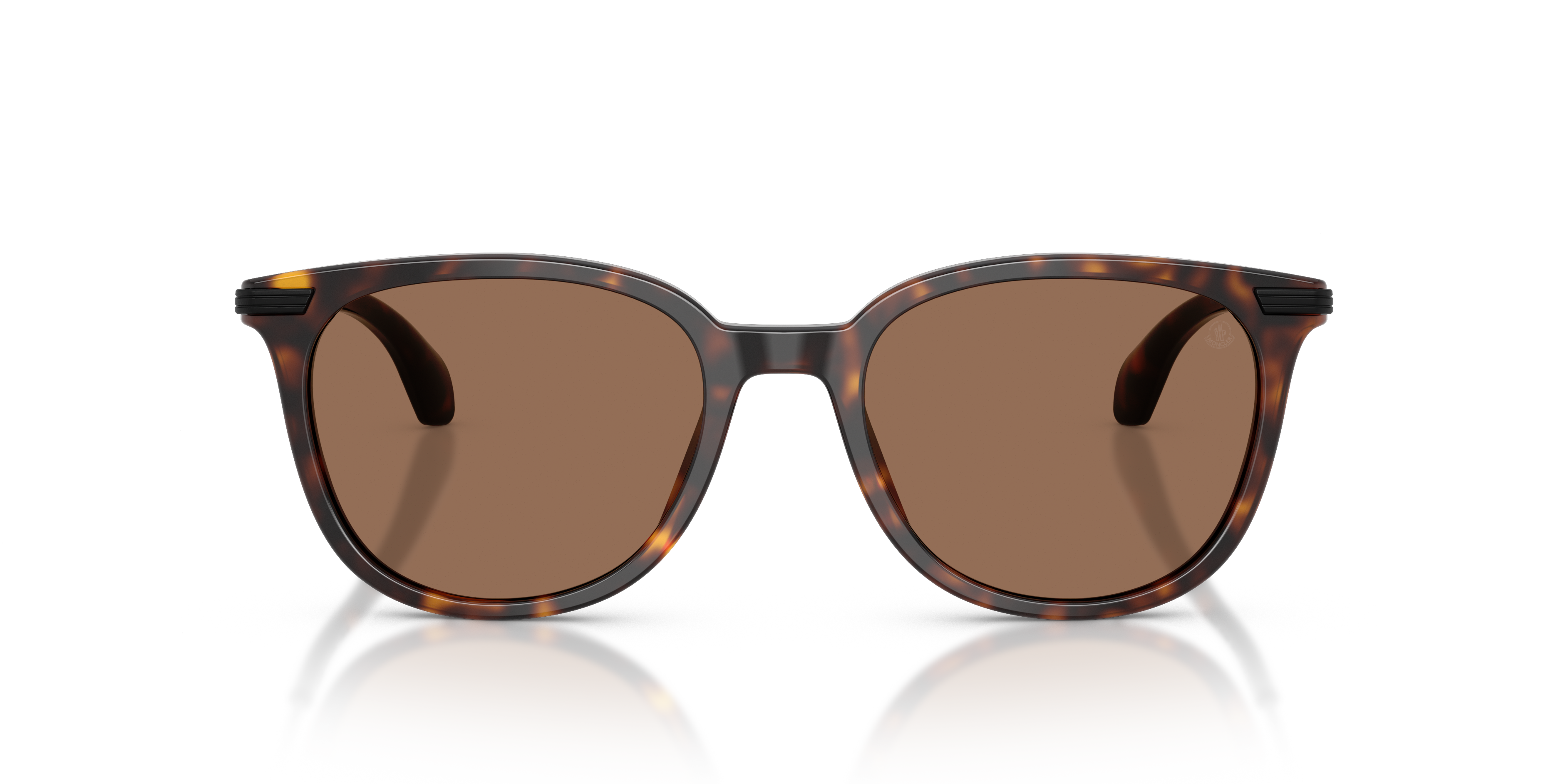 Moncler Unisex Moncler ME6013 KORRA 300273 Gafas de sol Acetato Tortuga Marrón Redonda Norma