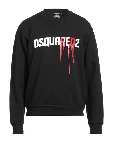 Man Sweatshirt Black Size L Cotton, Elastane