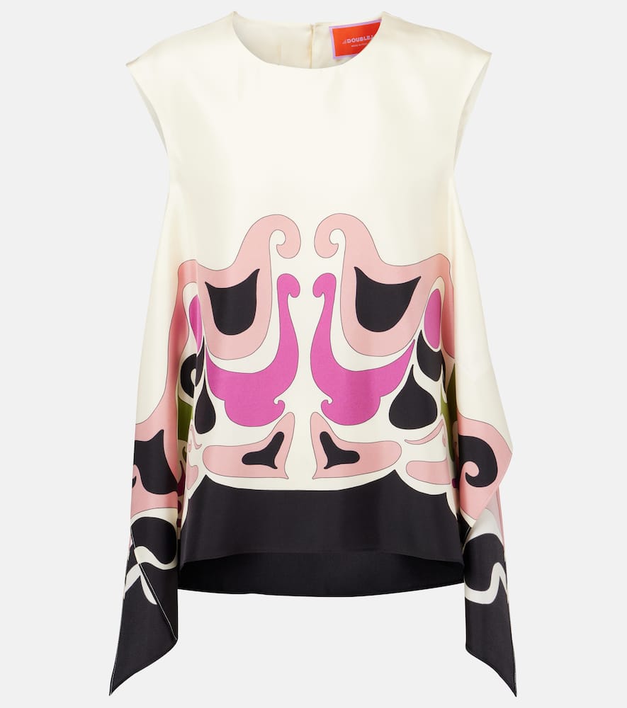 San Carlo printed silk twill top