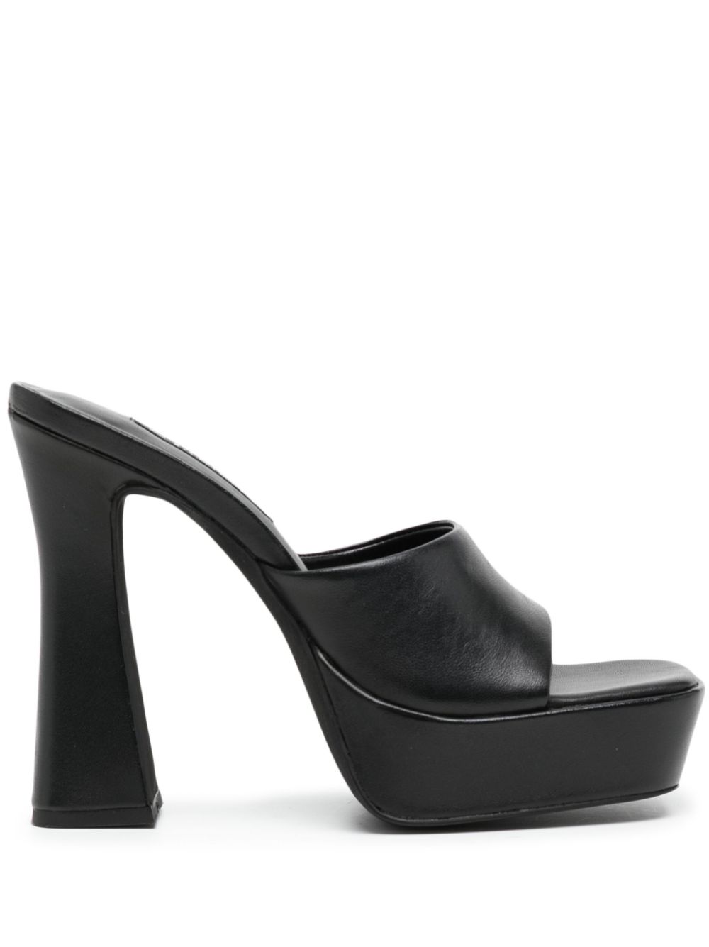 Tillee leather platform mules - Black