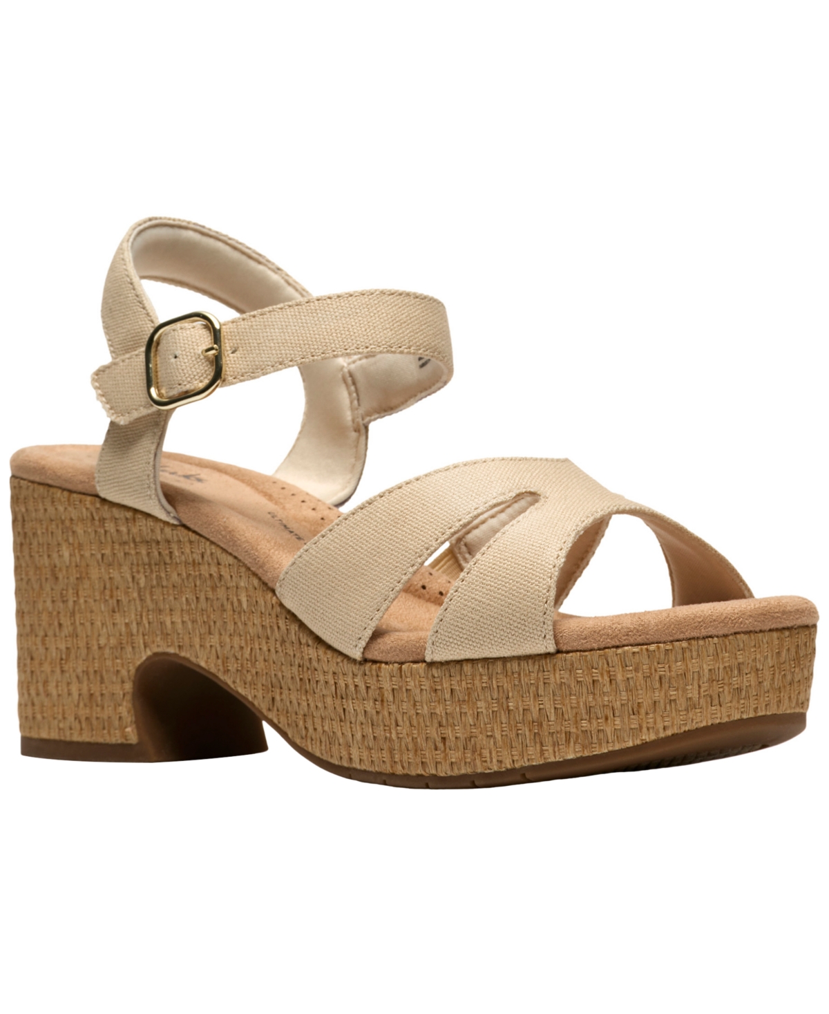 Women's Nerisa Twist Round Toe Wedge Sandals - Natural Canvas