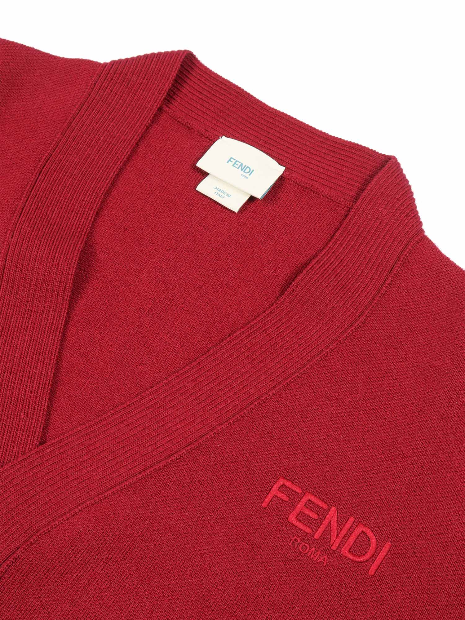 Fendi Jr vest wol gebreid logo