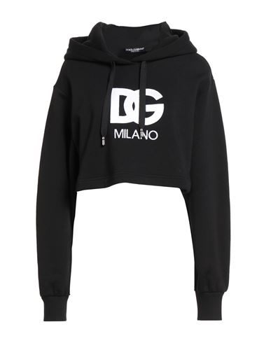 Woman Sweatshirt Black Size 2 Cotton, Polyester, Elastane