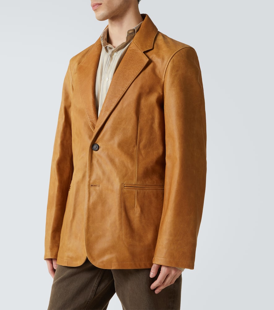 Opening leather blazer