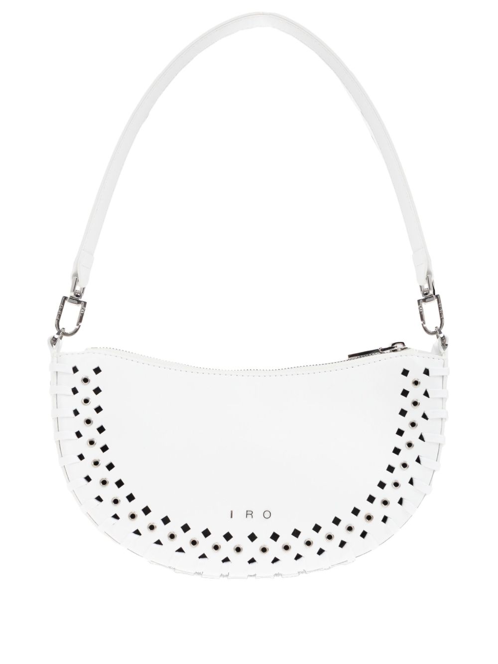 Iri Arc O leather eyelet-detail shoulder bag - Black