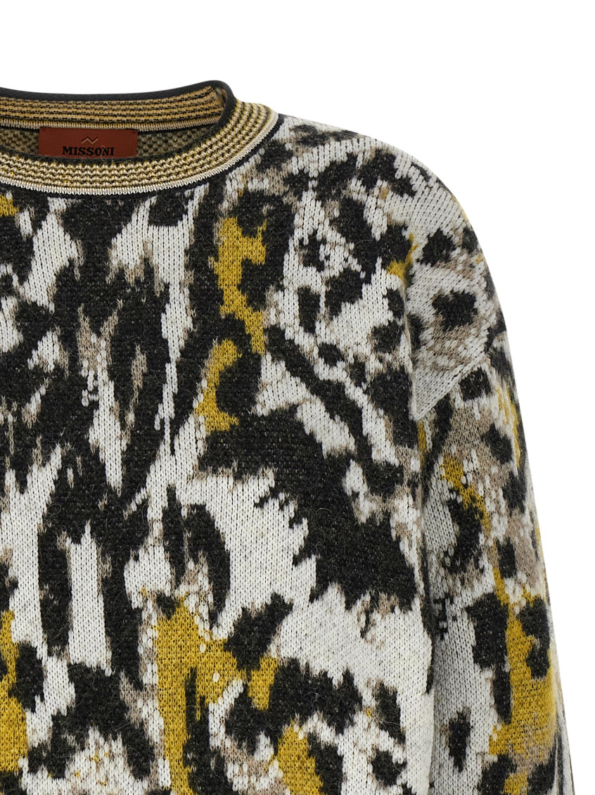 Animalier Motif Sweater Sweaters And Cardigans Multicolor