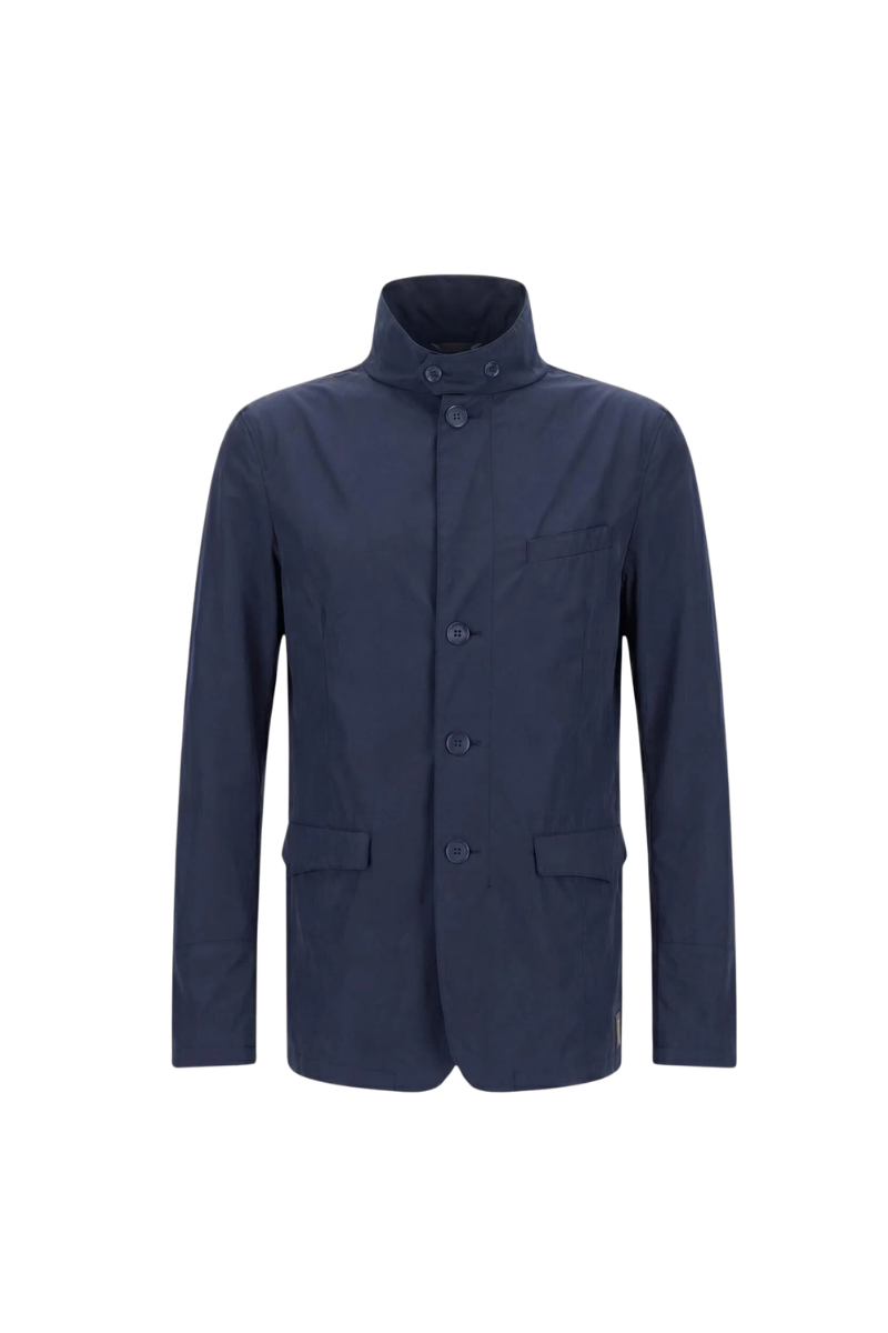 Nylon Stand-Collar Jacket — Navy