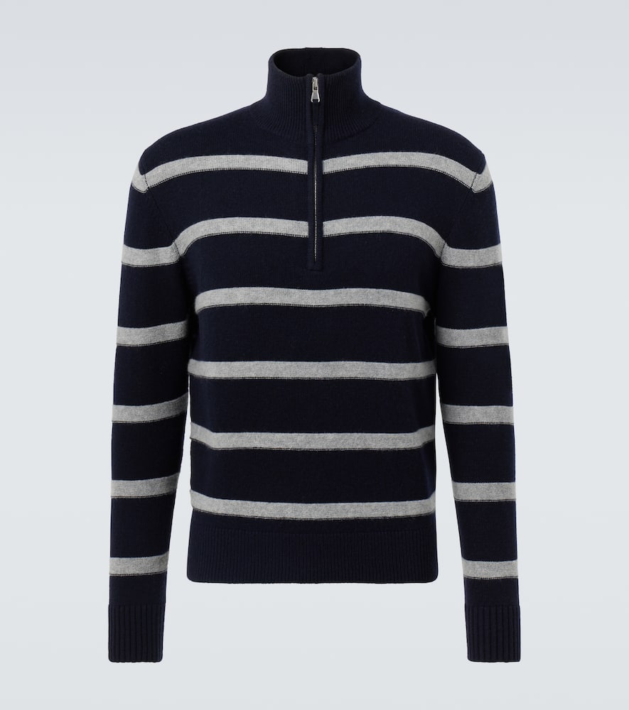 Wool and cashmere half-zip sweater