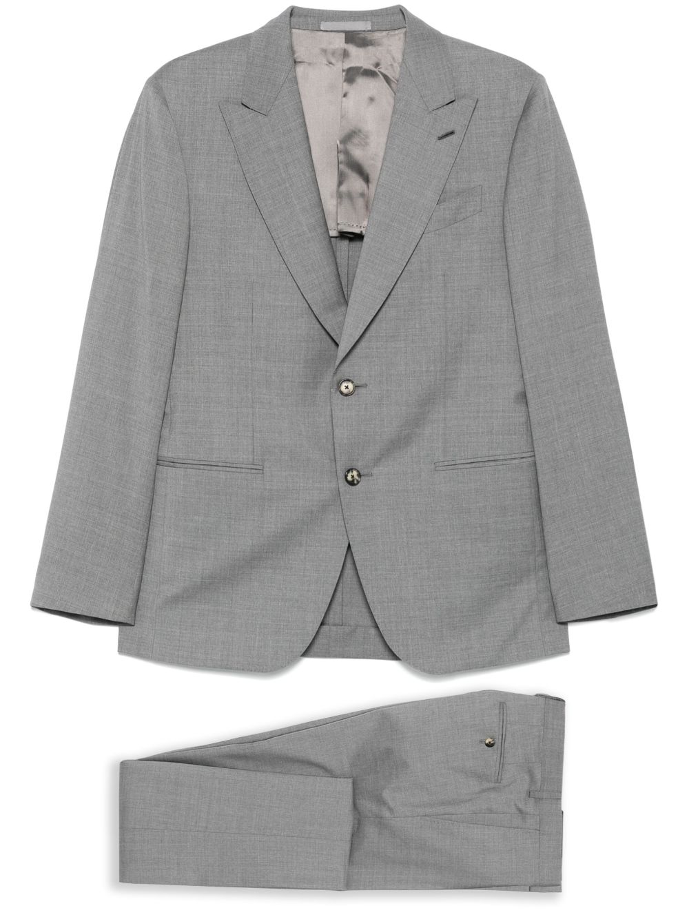 Caruso mélange-effect suit - Grey