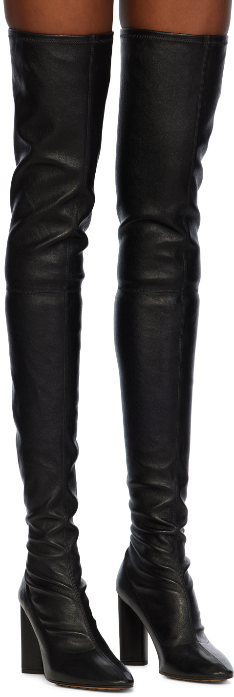 Bottega Veneta Black Tripod Over-The-Knee Boots