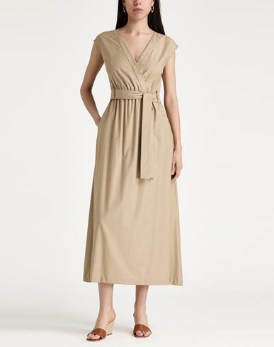 Woman Maxi dress Sand Size 2 Wool, Viscose, Elastane