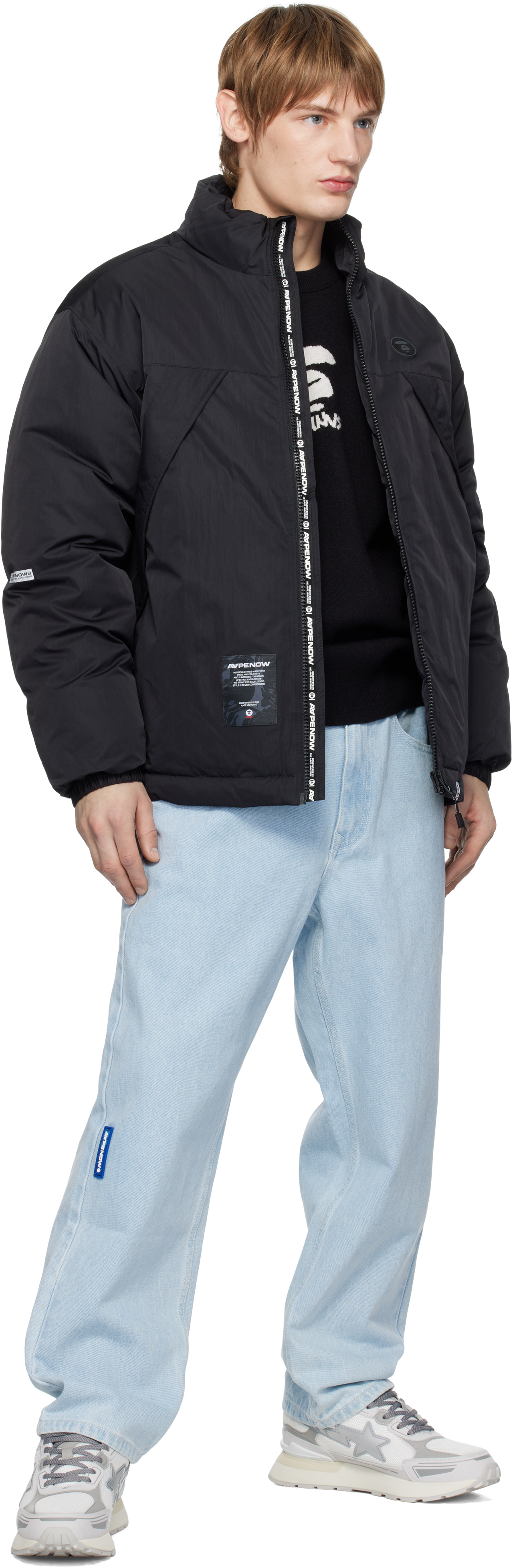AAPE by A Bathing Ape Black 'AAPE NOW' Down Jacket
