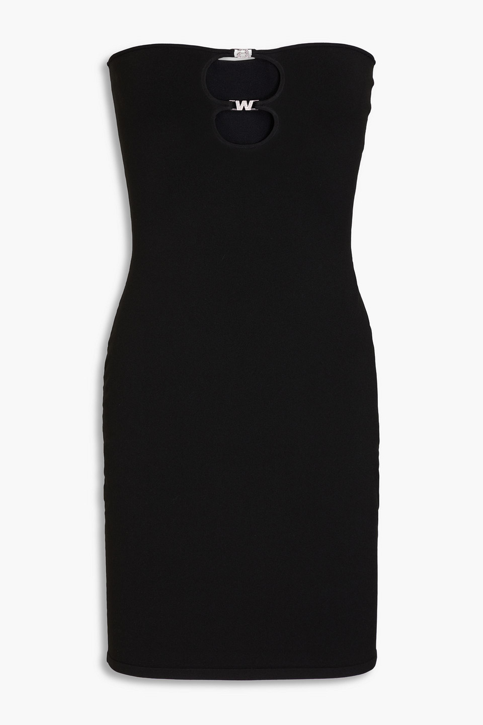 Strapless cutout embellished stretch-jersey mini dress