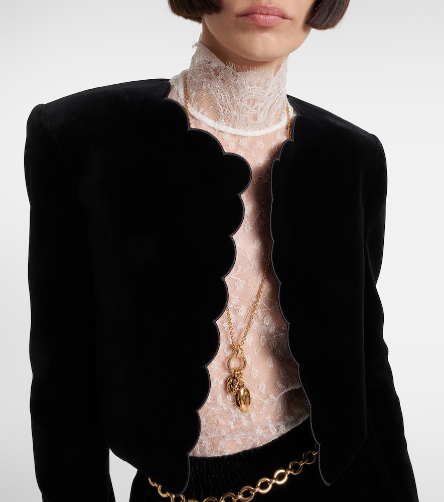 Chloé Spencer scalloped cotton velvet jacket
