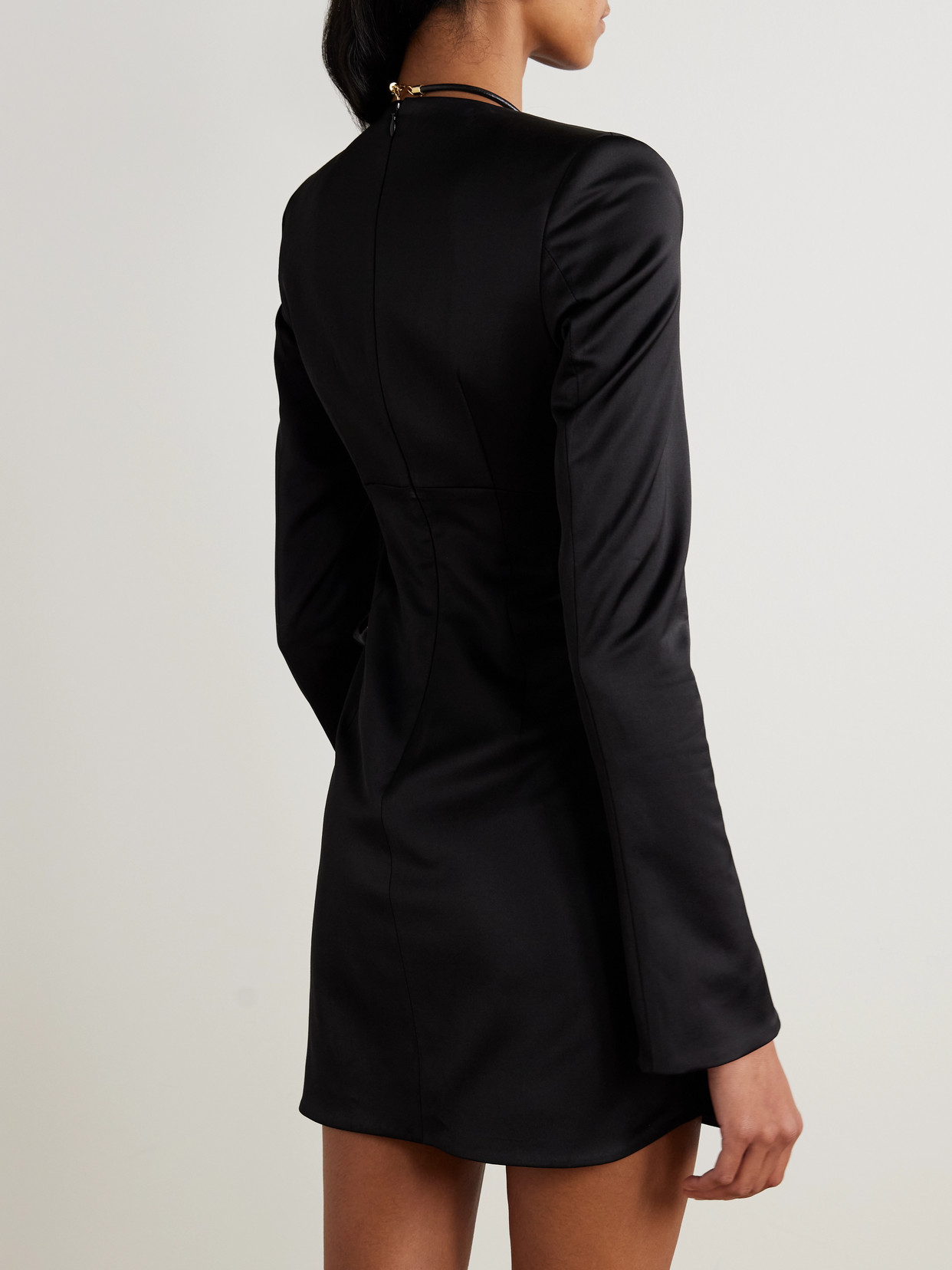 Judy Duchesse-satin Mini Dress - Black