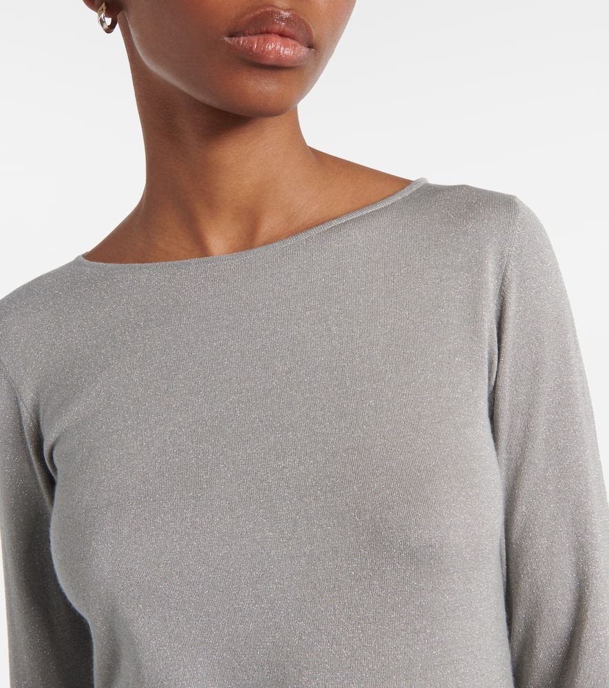 Sparkling cashmere and silk-blend sweater