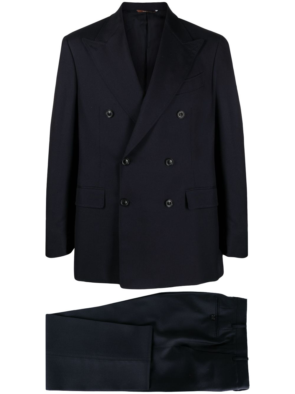 Double-breasted cashmere-silk suit - Blue