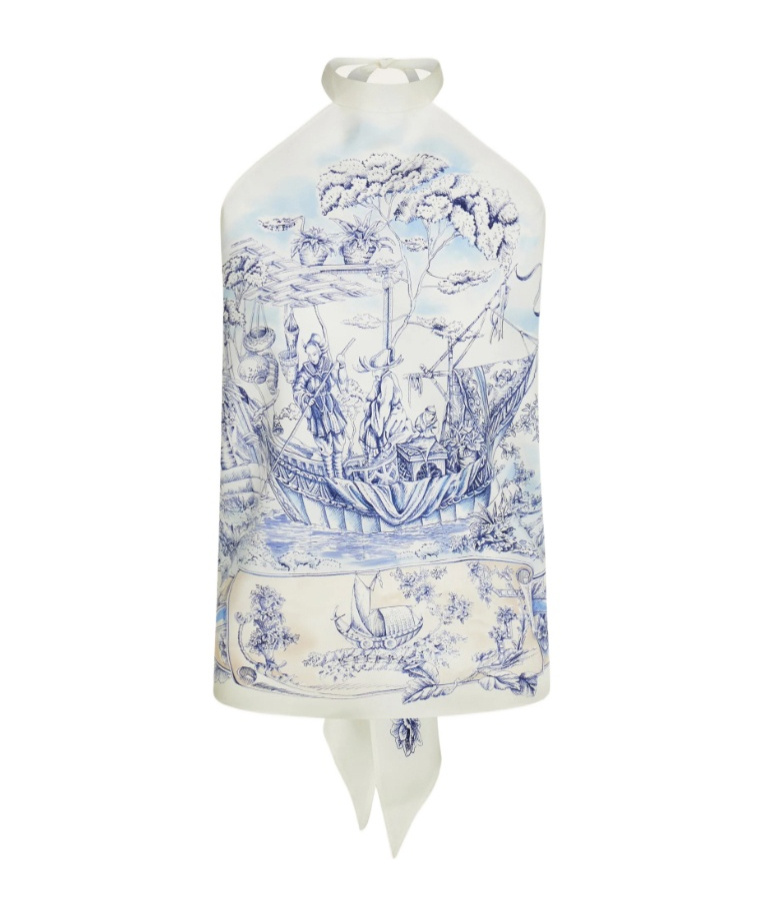 Voyage print foulard top