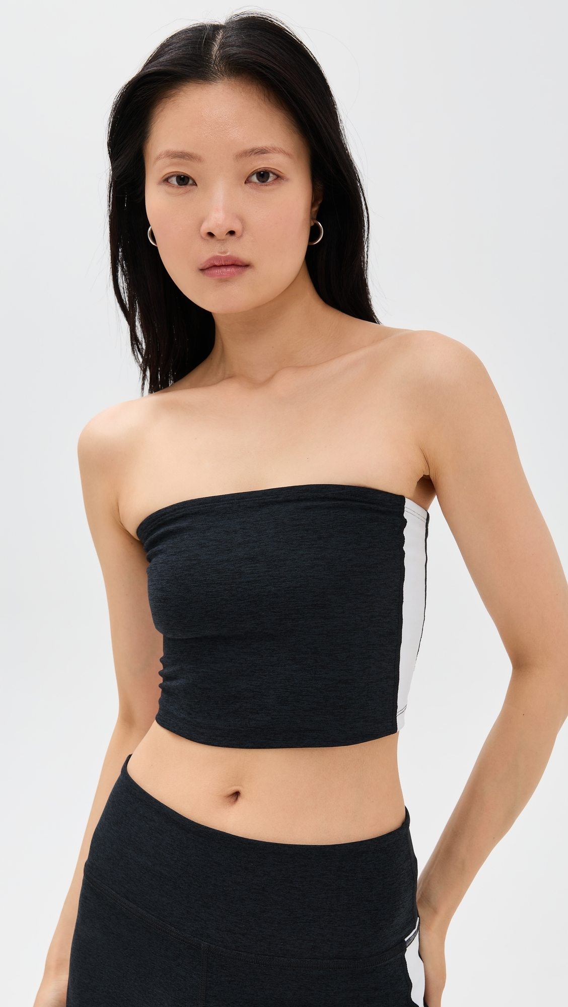 Spacedye Line Up Strapless Cropped Top Darkest Night Cloud White