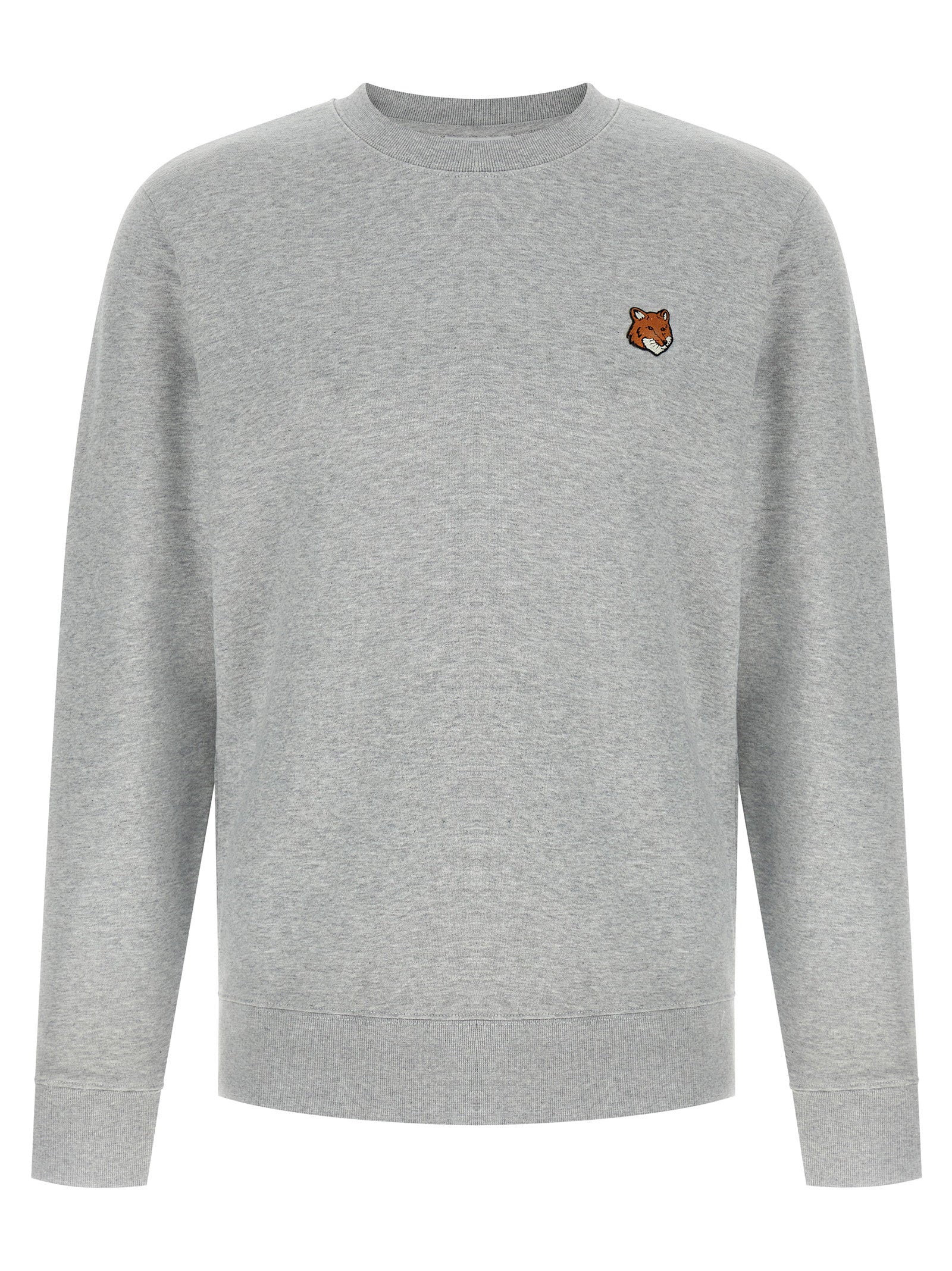 Fox Head-Embroidered Sweatshirt — Grey