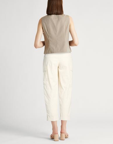 Woman Pants Beige Size 12 Cotton, Elastane