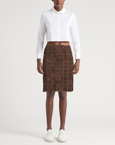 Niccolò Pasqualetti Woman Mini skirt Dark brown Size S Lambskin