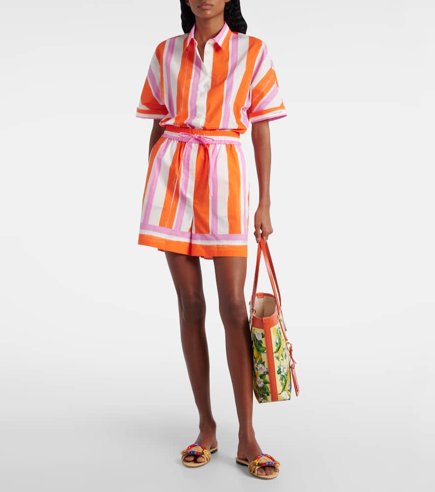 Striped cotton shorts