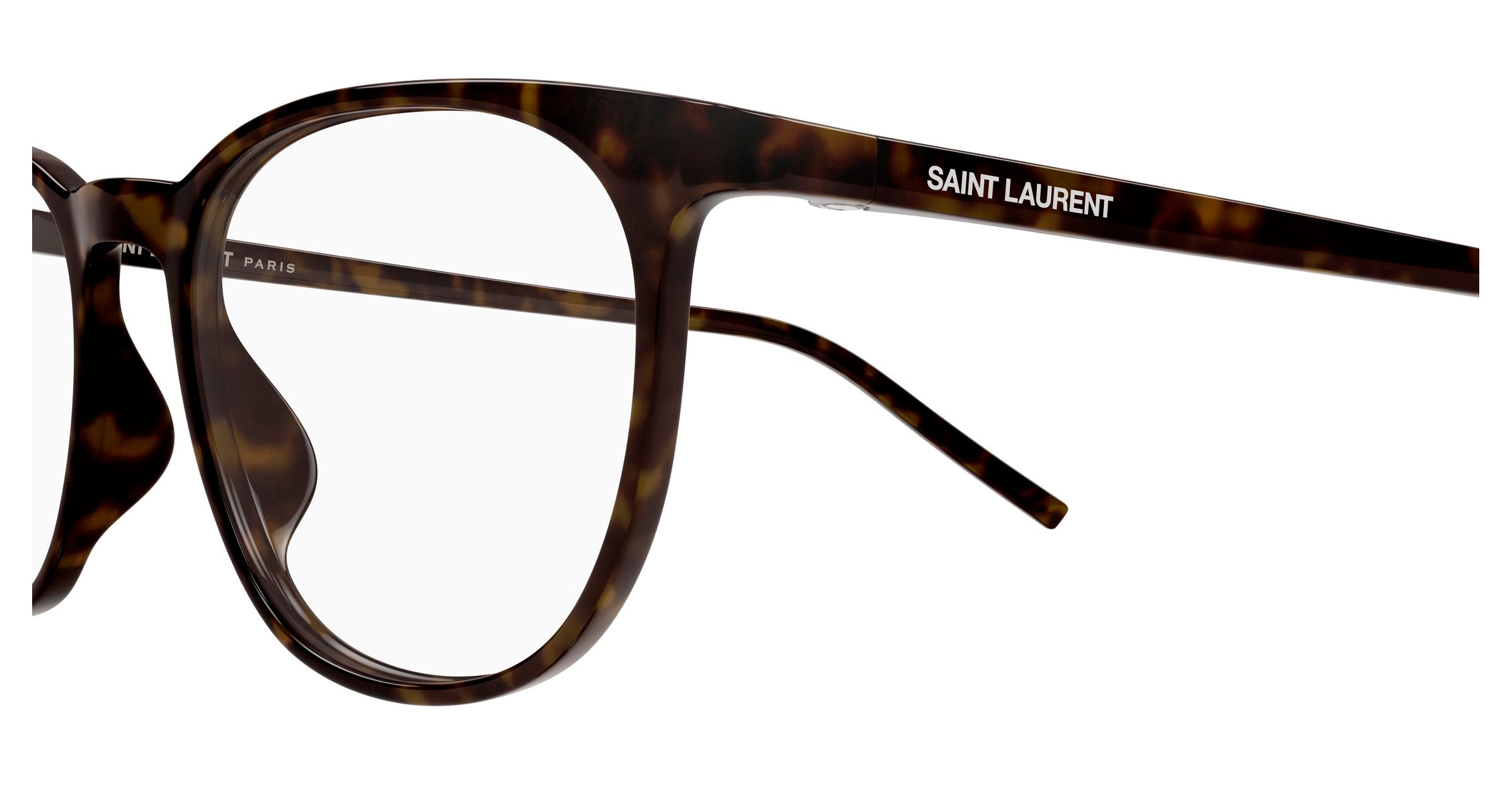 SAINT LAURENT Unisex SAINT LAURENT SL 884 002 Optical frames Bio-injected Havana Transparent Round