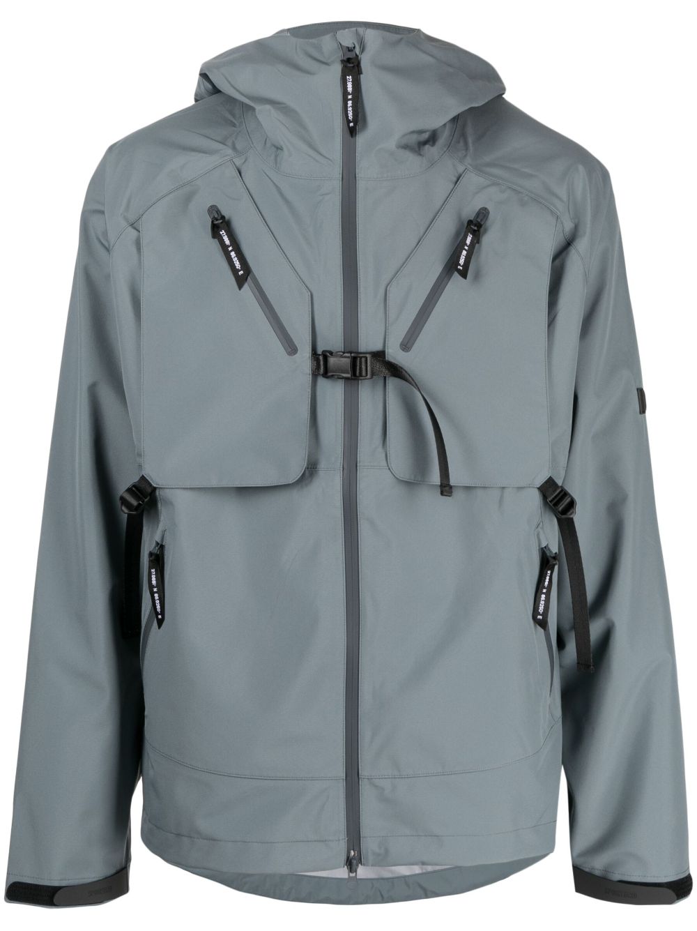 Multiple-pockets taped jacket - Blue