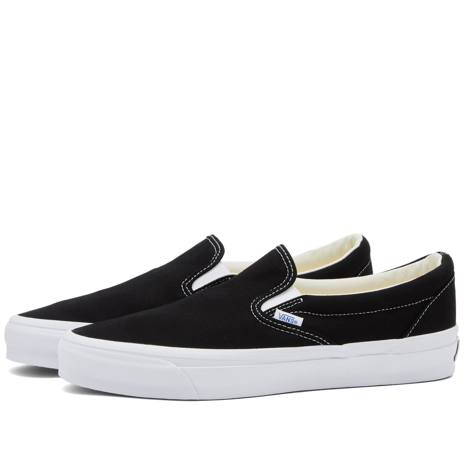 Men's Slip-On Reissue 98 Sneakers in Lx Black/White, Size UK 5 