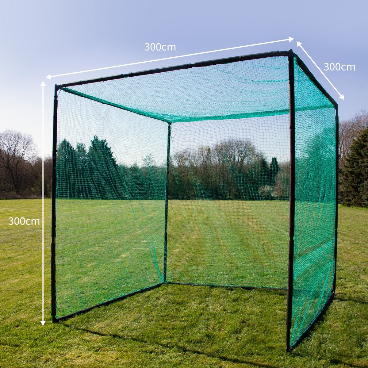Golf Practice Cage 10ft 3m Driving Range High Impact 25mm Mesh Hitting Professional Swing Training Equipment Outdoor Freestanding Steel Frame Bullseye