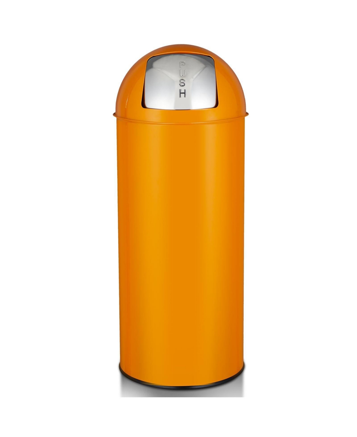 17 Gal / 65L Push Lid Trash Can Commercial Grade Heavy Duty Tall Commercial Trash Can Brushed Stainless Steel - Orange