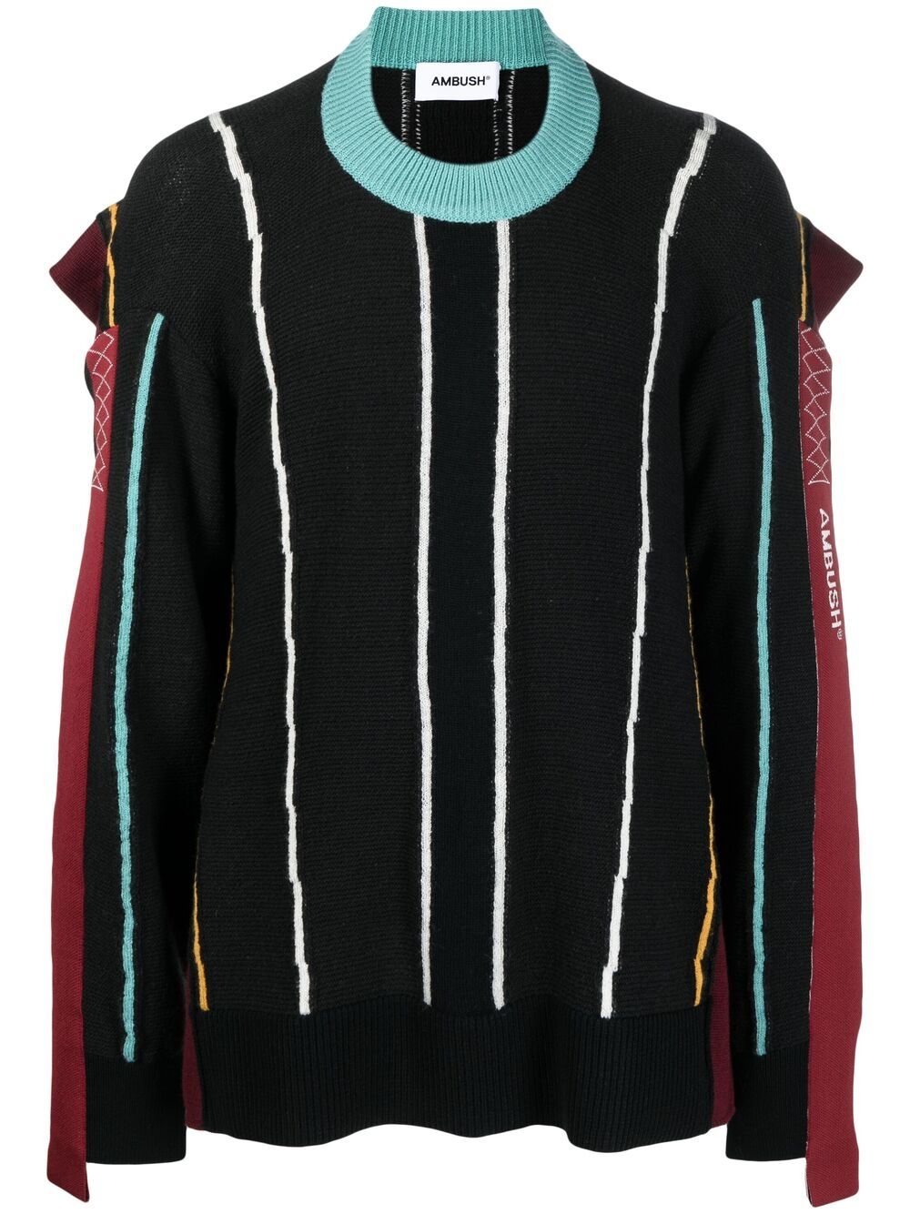 Striped-knit jumper - Black