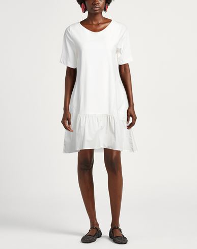 Alpha Studio Woman Mini dress White Size 2 Cotton, Elastane