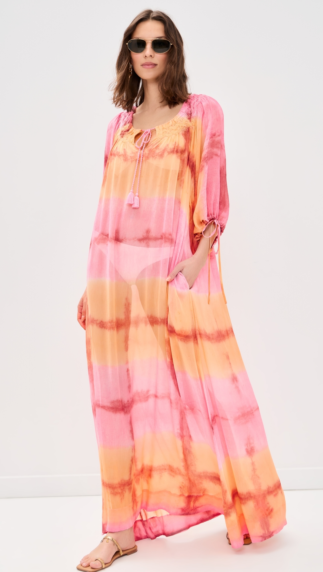 Delray Maxi Dress Bromeliad Hand Dye One Size