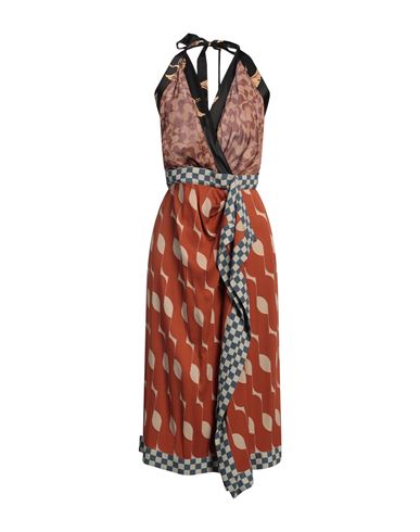 Dries Van Noten Woman Midi dress Brown Size 6 Silk, Viscose, Elastane