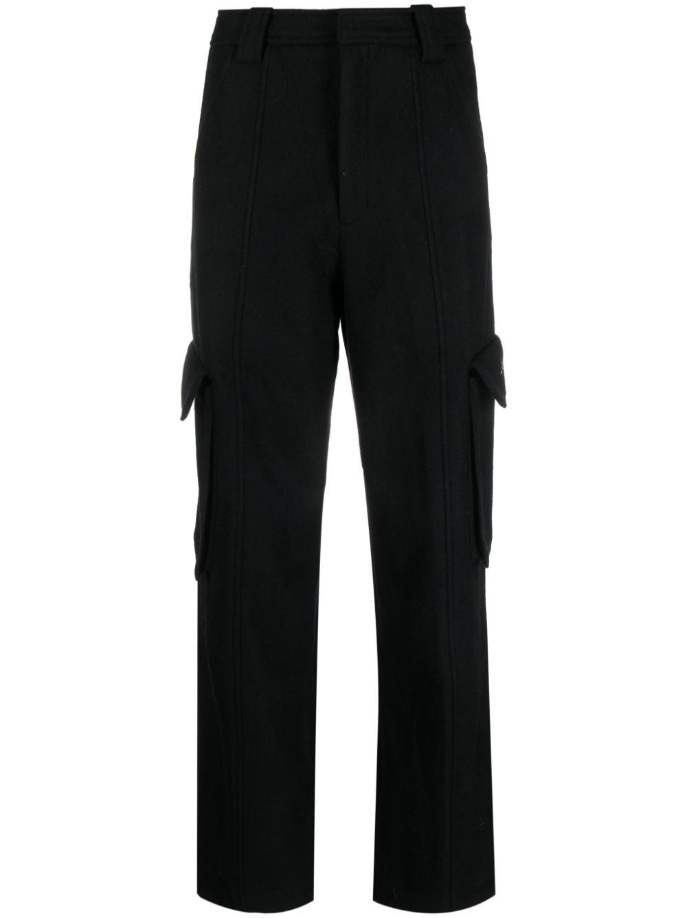 Straight-leg cargo trousers - Black