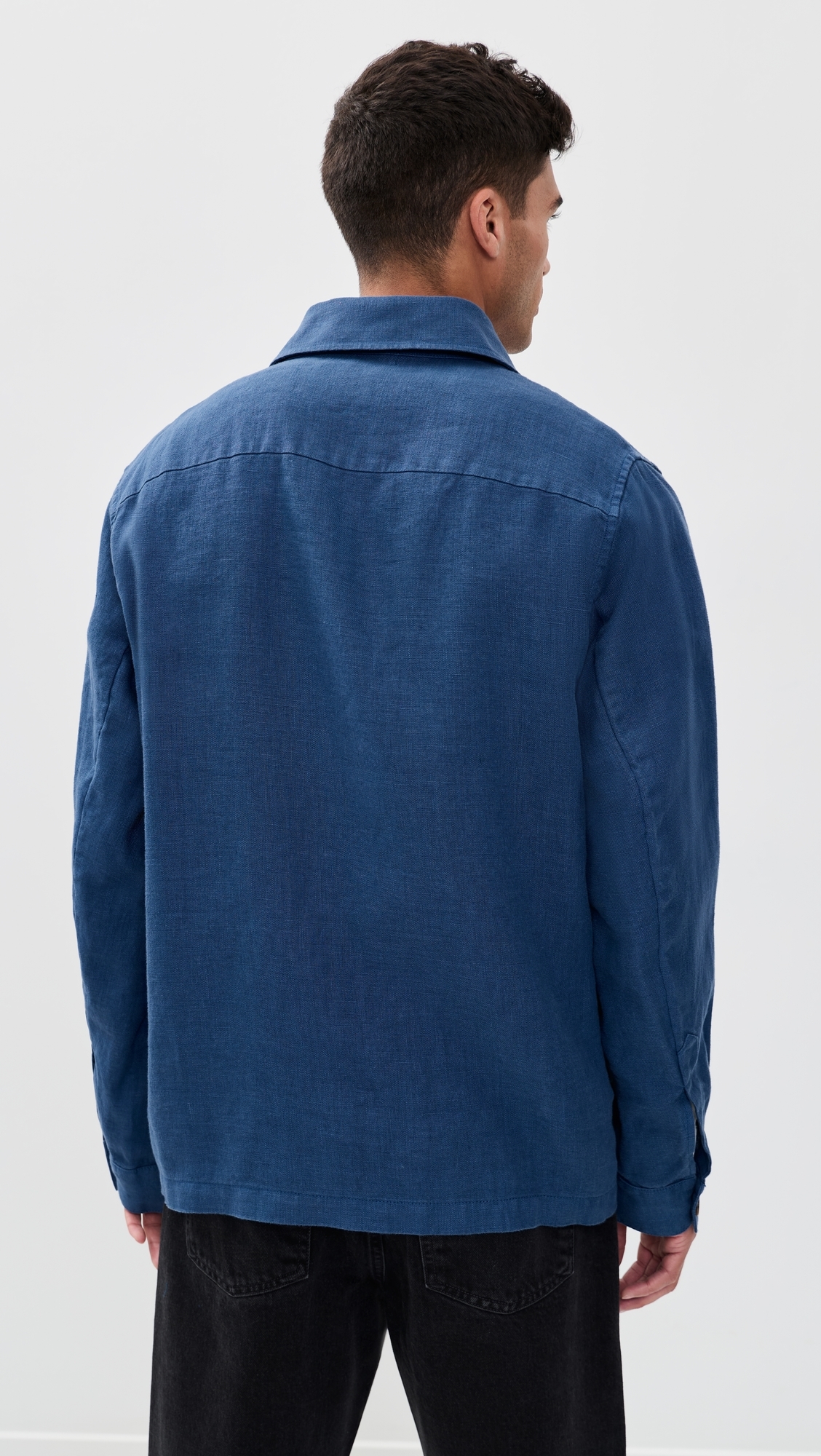 Jared Work Jacket In Linen French Navy