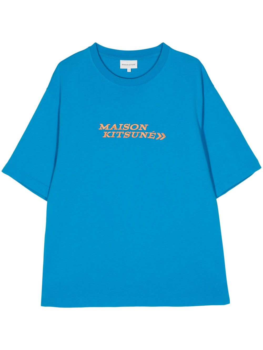 Go Faster-print cotton T-shirt - Blue